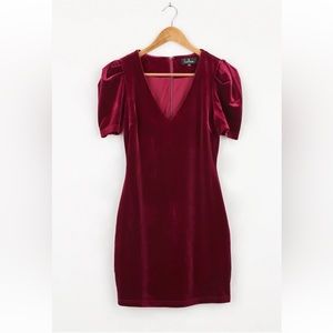 Lulus Red velvet Mini Dress Size XL